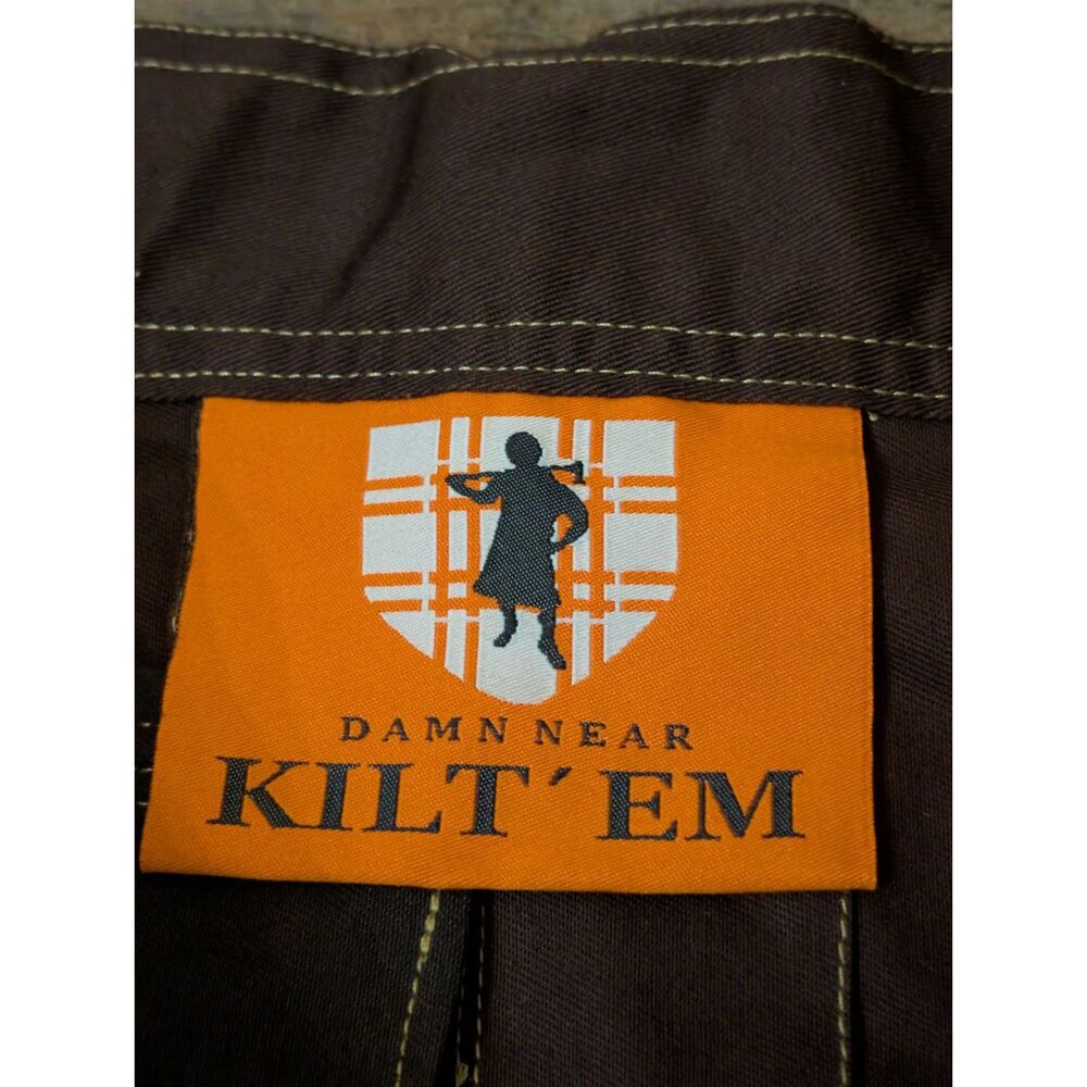 Damn Near Kilt'em Utility Kilt Brown 100% Cotton Cargo Pockets XL - Picture 4 of 6